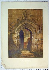 Original Old Antique Print