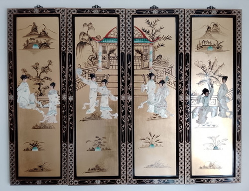 Panel gold lacquer - 4-panel,