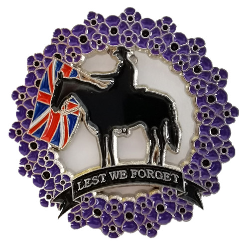 Purple poppy wreath cross - purple,