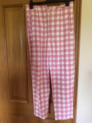 Zara women pink checkered - zara,