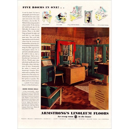 1937 armstrong linoleum floors - armstrong,