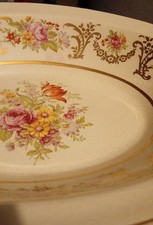 Vintage Pareek Johnson Bros Marlborough Floral Gold Salad/ Serving Dish.