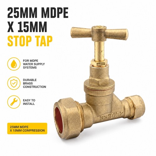25mm mdpe 15mm brass - x, stop