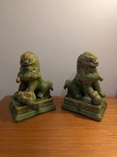 Pottery Chinese Foo Dogs  Chinese or Imperial guardian lions