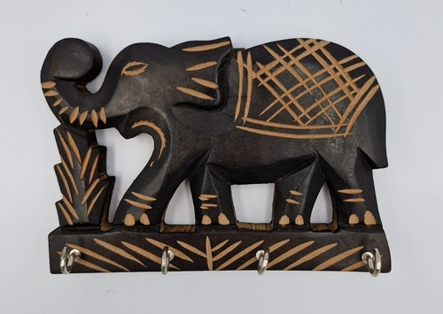 Elephant wooden wall key - elephant,
