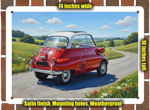 Metal sign 1958 bmw isetta - sign,