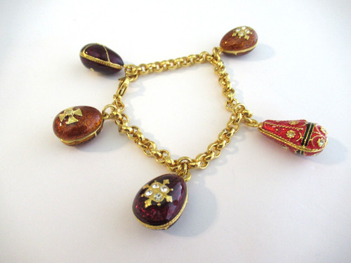 Vintage gold plate - gold, enamel