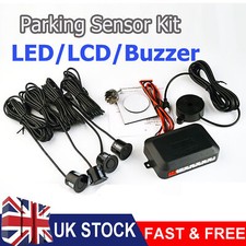 4x Black Parking Sensors Car Reverse Backup Rear Radar Alert System Buzzer KIT