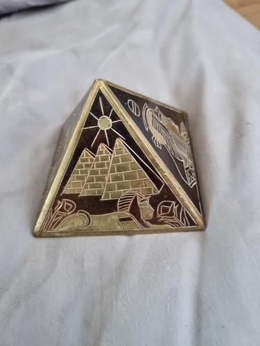 Vintage etched brass egyptian - vintage,