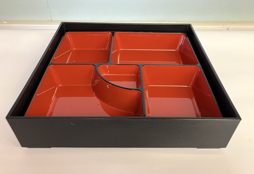 Japanese black red bento box - japanese,