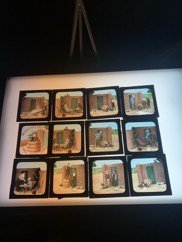 Magic lantern victorian glass - victorian,