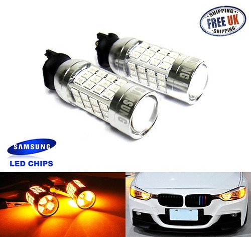 Amber pwy24w pw24w bulb - 2x,
