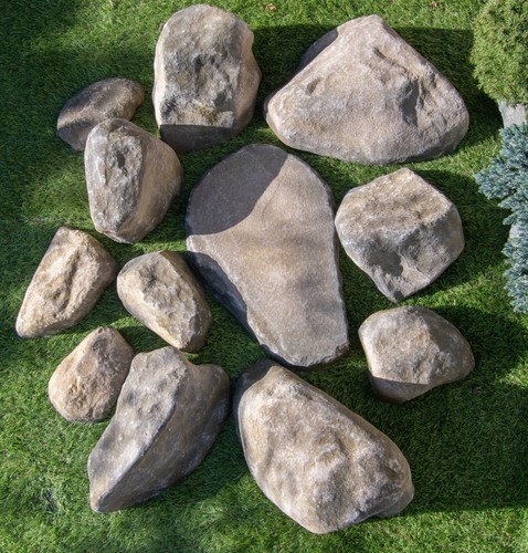 Fibreglass rocks natural - -,