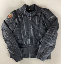 Vintage Hein Gericke Leather Biker Jacket Motorcycle Jacket AMA Patch Size 44