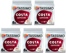 TASSIMO Costa Cappuccino Coffee 16 discs (Pack of 5, Total 80 discs) 40 Servings