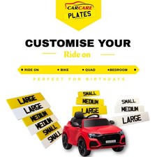 kids ride on car number plate