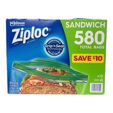 Ziploc Easy Open Tab Seal Top BPA Free Sandwich Bags (580 ct.)