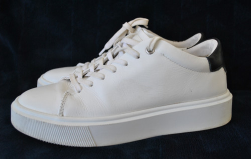 White leather lace women - white, women's
