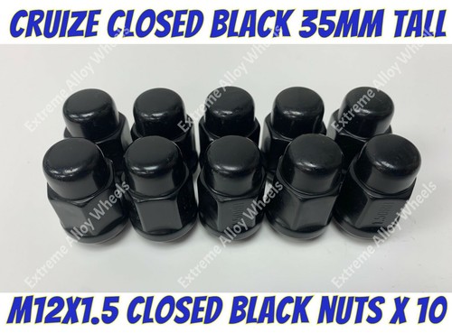 Black alloy wheel nuts 10 - black,