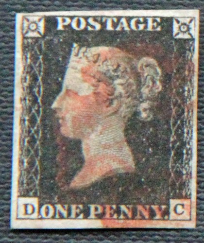 1840 penny black red - gb,