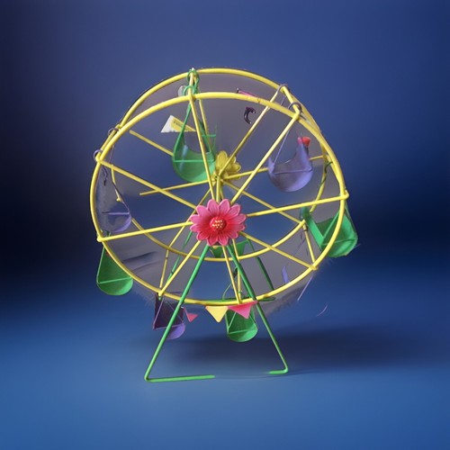 Painted metal ferris wheel - painted,
