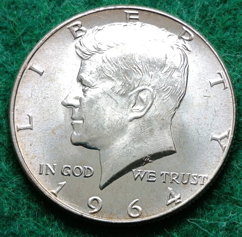 1964 usa kennedy half dollar - kennedy,
