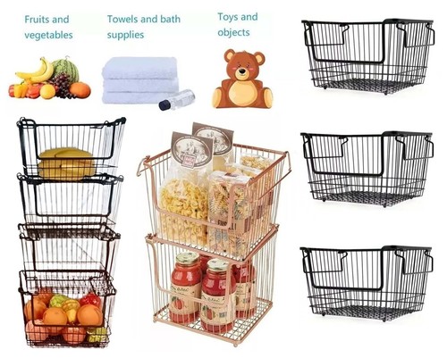 Stackable storage basket rack - storage,