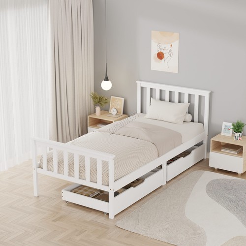 Wood single bed - wood, with