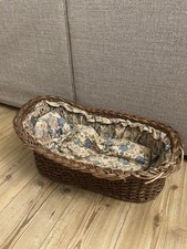 Vintage Woven Wicker Doll Bed