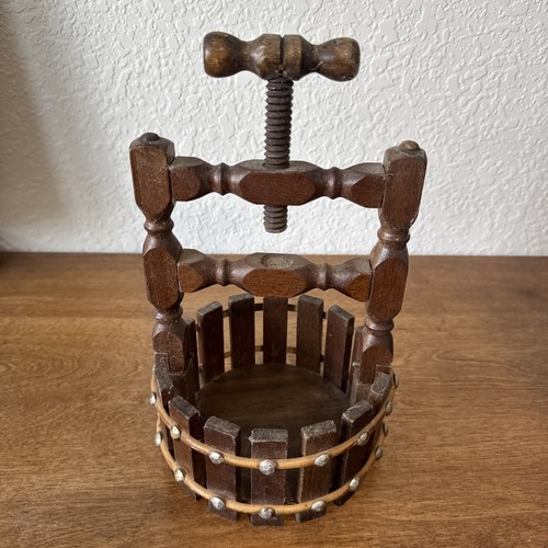 Vintage wooden wine press nut - wooden,