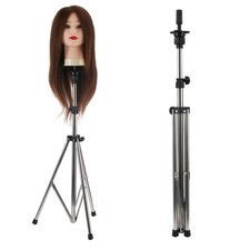 Wig Head Stand Mannequin Tripod Hairdressing Training Holder Aluminum 80-133cm
