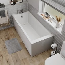 Single Ended Square Bath White - 1700 x 750mm Acrylic Bathroom