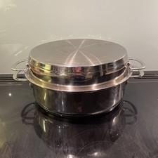 AGA Large Stainless Steel Sauté Pan 33cm diameter large capacity with lid.