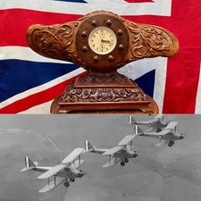 Incredible Working RAF “DH Gipsy Moth” Carved Propeller Boss Clock c.1920’s