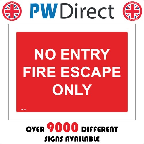 Sign entry fire escape only - sign,