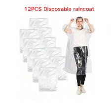 12Pcs Disposable Emergency Raincoat Waterproof Poncho Rain for Camping Hiking