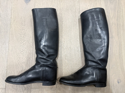 Black leather riding boots - riding,