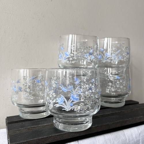 Arcopal flower glasses - glasses, x6