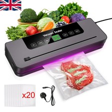 UK Vacuum Food Sealer Automatic Manual Vacum Sealer Dry Wet Pack Machine 10Bags