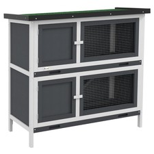 PawHut Rabbit Hutch, Double