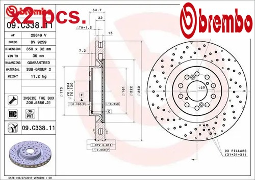 Pcs front brake disc set - brake,