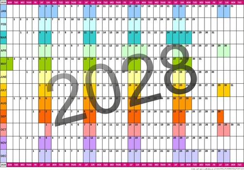 2028 year wall - planner, office