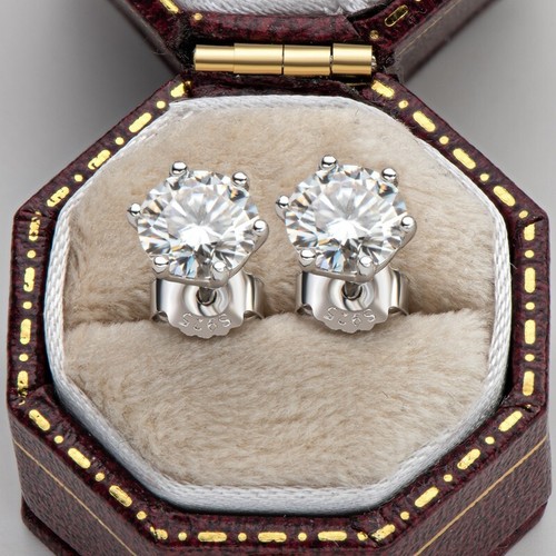 1ct earrings white gold - 1ct,