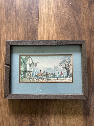 Framed equestrian fox hunting - framed,