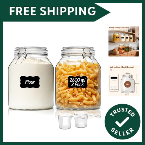 Glass jars with airtight - with, lid