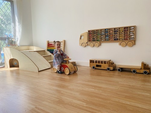 Wooden slide baby play center - wooden,