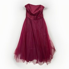 True Bride Burgundy Tulle Midi