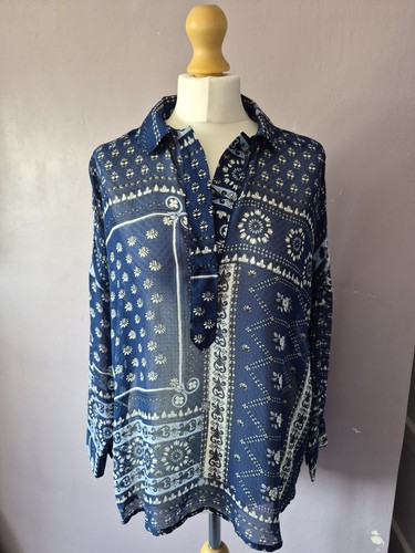 Zara blue patchwork - blue, print
