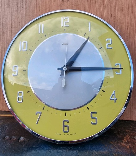 Vintage metamec clock - vintage, yellow