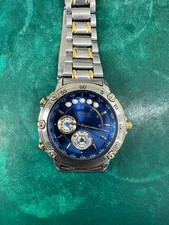 Seiko Yacht Timer Quartz Blue/Gold Dial Date Chronograph Men's Watch